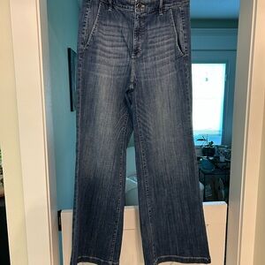 White House Black Market Blue Flare Jeans